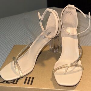 Bar III Women's Beige Heeled Sandals